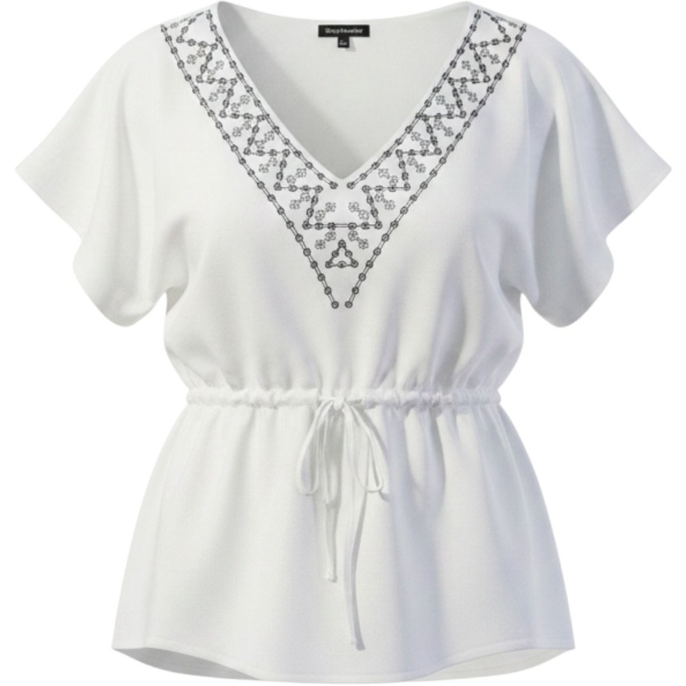 PLUS 4XL XXXXL SHOPWONDER White Blouse Top Oversized Womenswear‎ embroidery